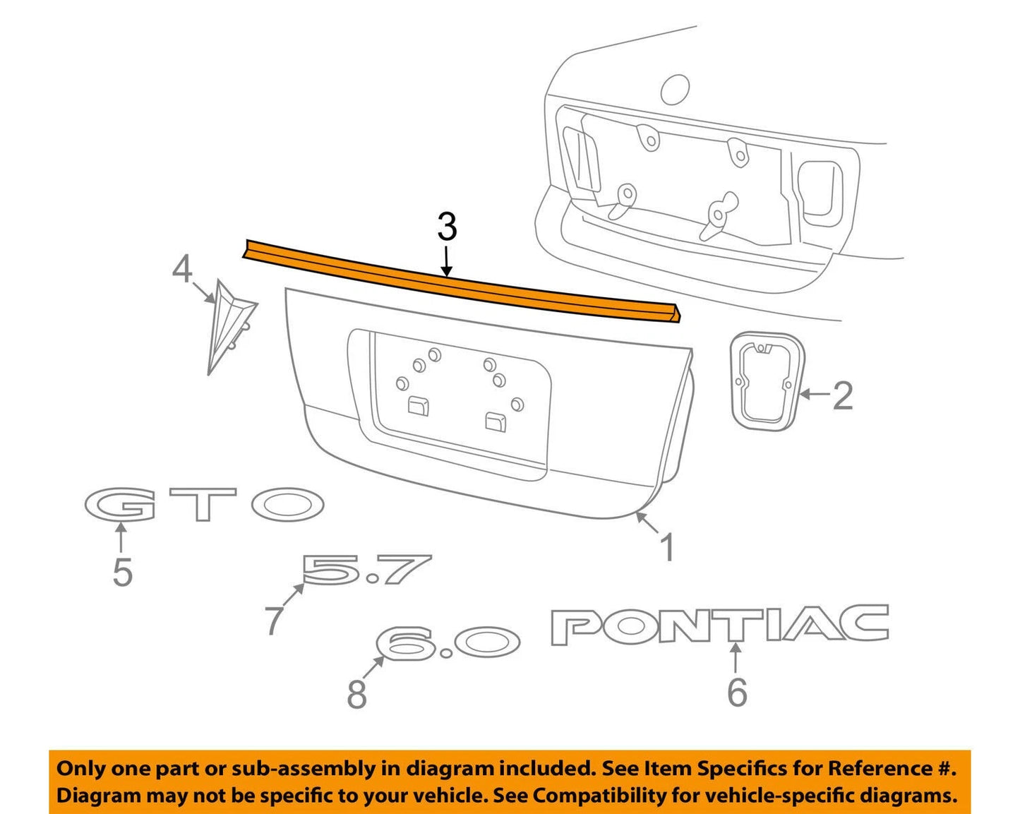 GTO Trunk Lid Sealing Strip