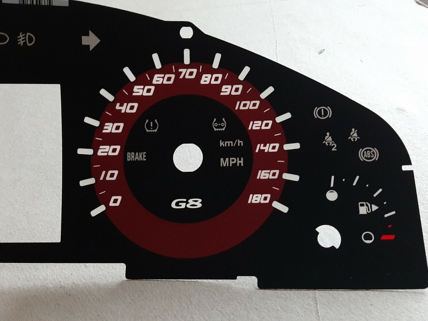 G8 GT or V6 OEM Red Gauge Cluster Overlay
