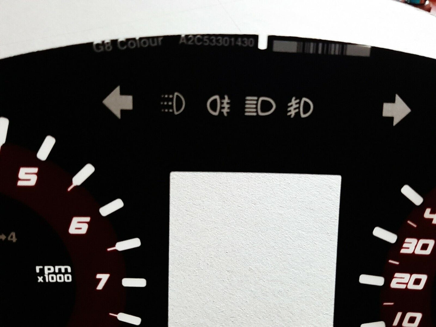 G8 GT or V6 OEM Red Gauge Cluster Overlay
