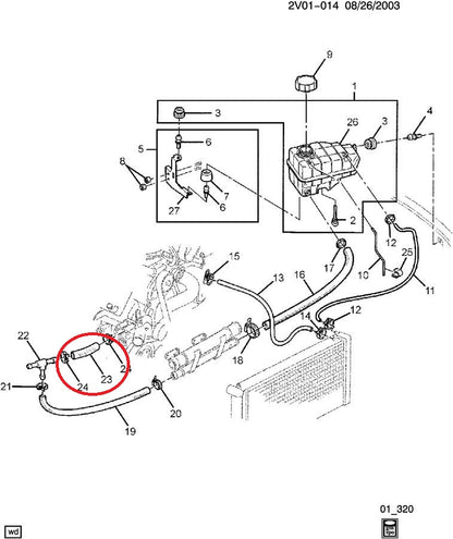 GTO 04 Heater Hose - T To Engine 92057862