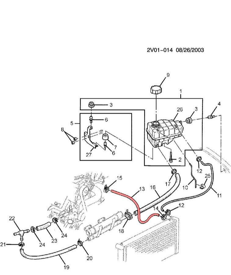 GTO 2004 Coolant Bypass Hose - Radiator To Engine