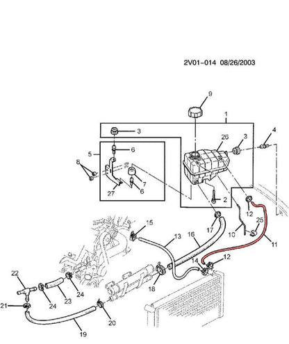 GTO 2004 Coolant Hose - Radiator To Reservoir 92057868