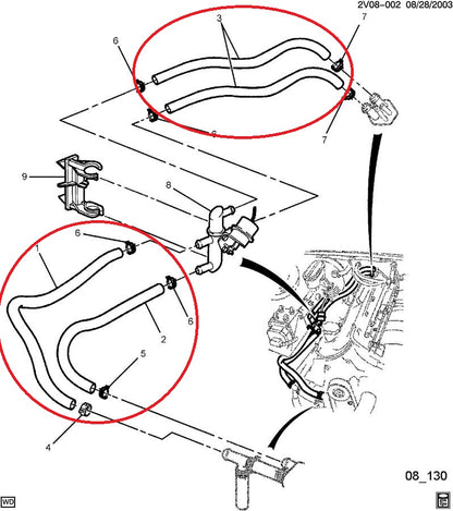 GTO 2004 Heater Hose Complete Set
