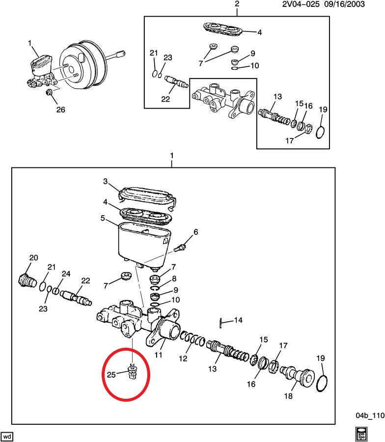 2004 GTO Brake Pressure/Fluid Warning Sensor