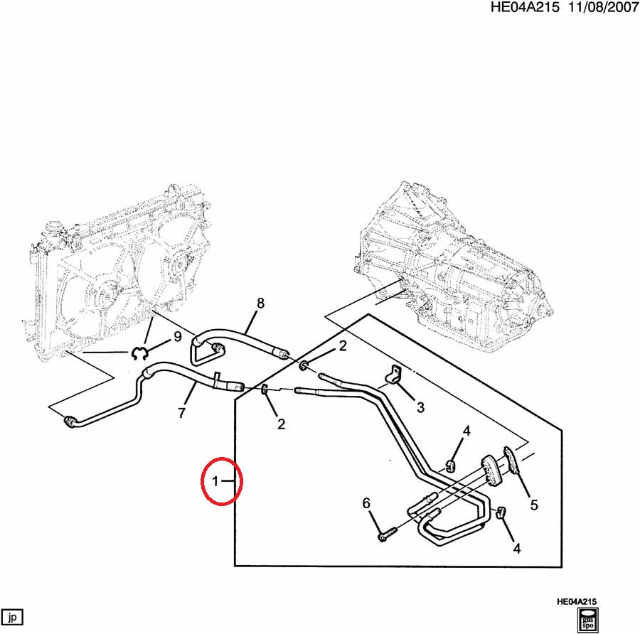 G8 Rear Transmission Oil Cooler Hose Assembly
