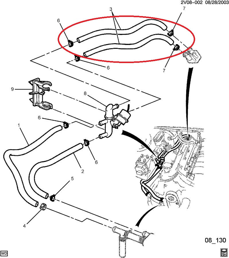 GTO 2004-2006 Heater Hoses (Heater Core To Valve)