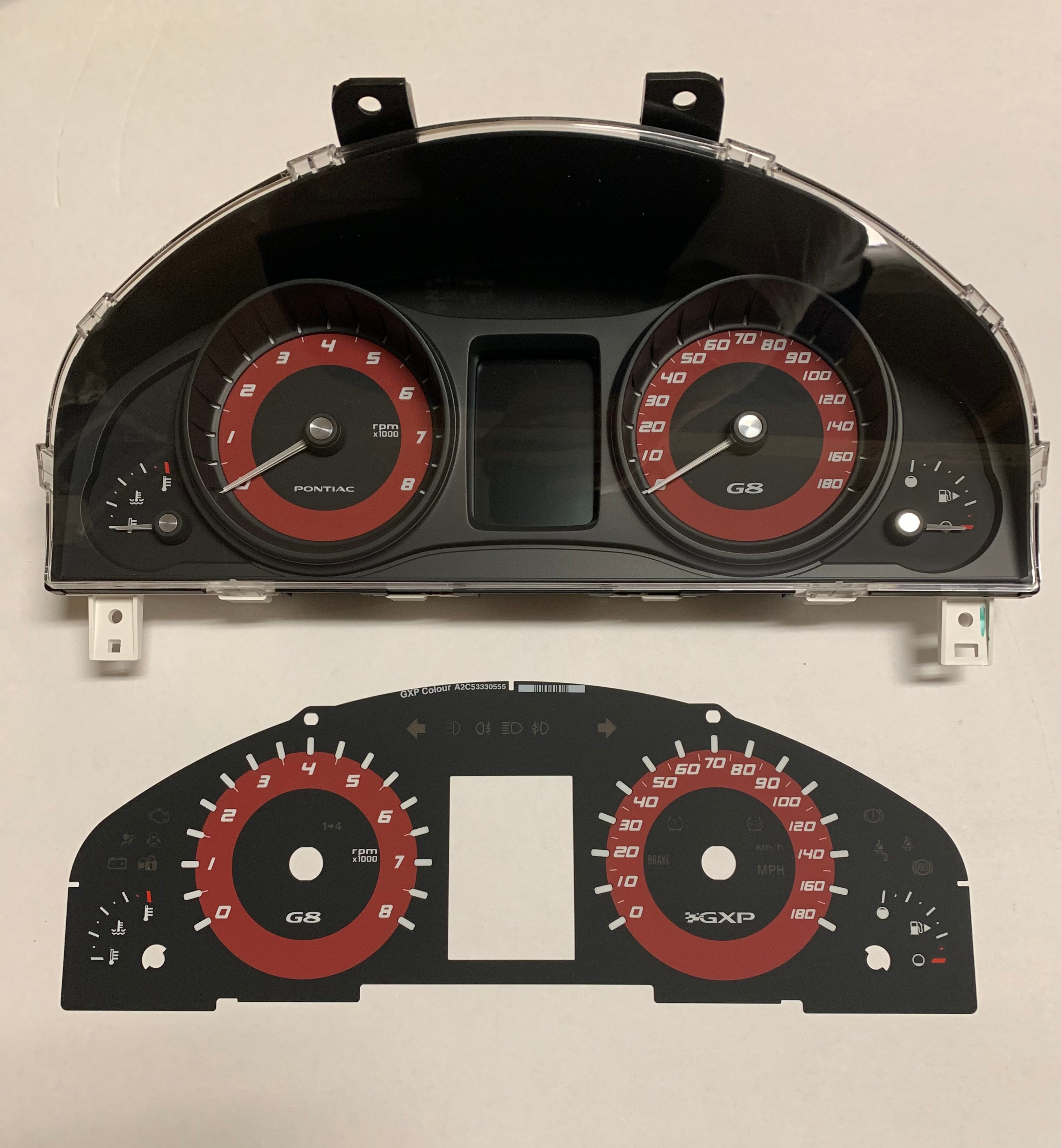 2009 G8 Red/Black Cluster with GXP Overlay Included (Free Shipping)