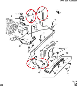 GTO 04 Power Steering Rubber Hose Kit