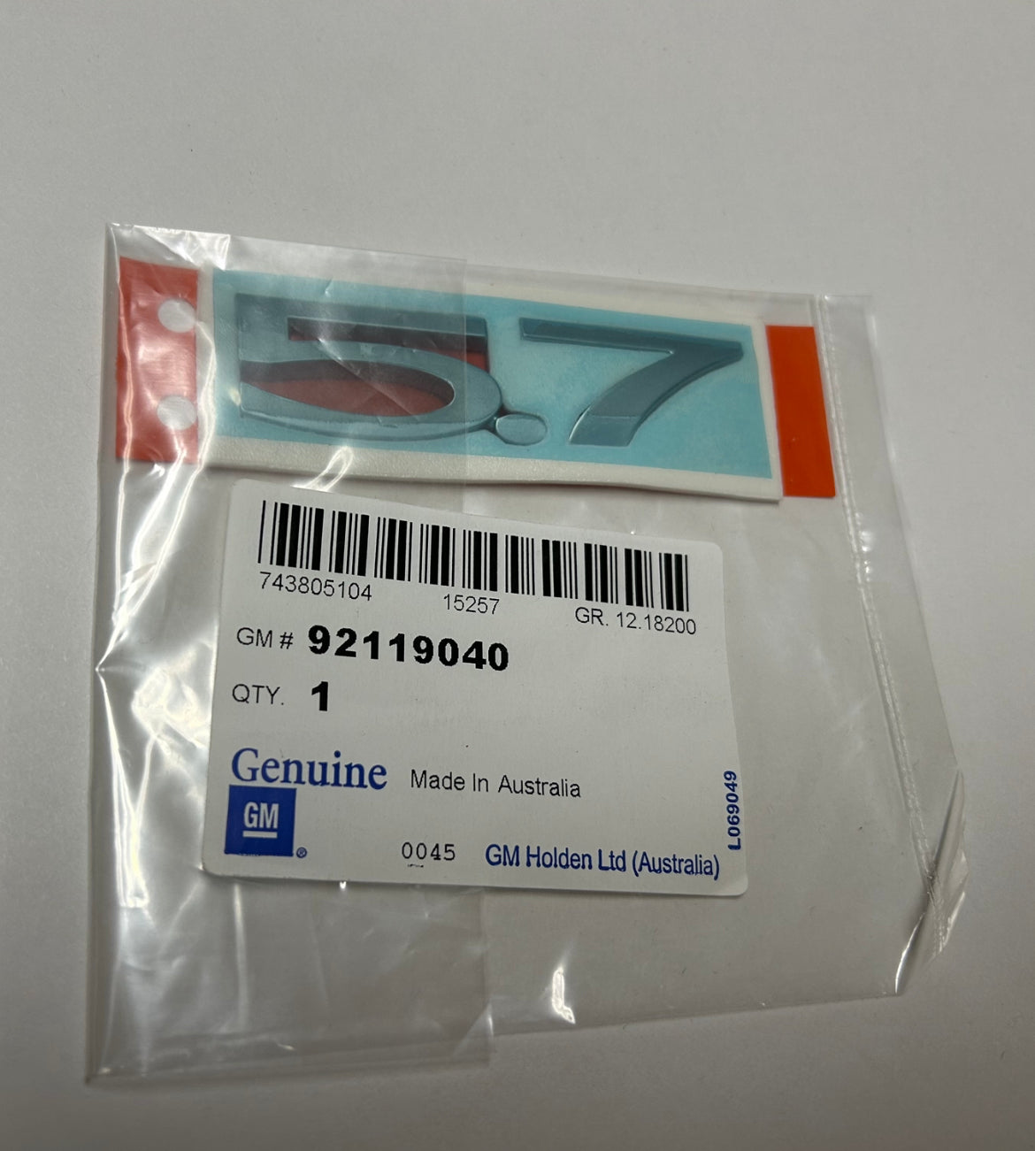 GTO OEM 5.7 Trunk Emblem