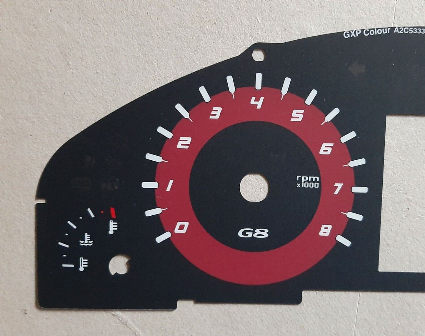 G8 GXP OEM Red Gauge Cluster Overlay