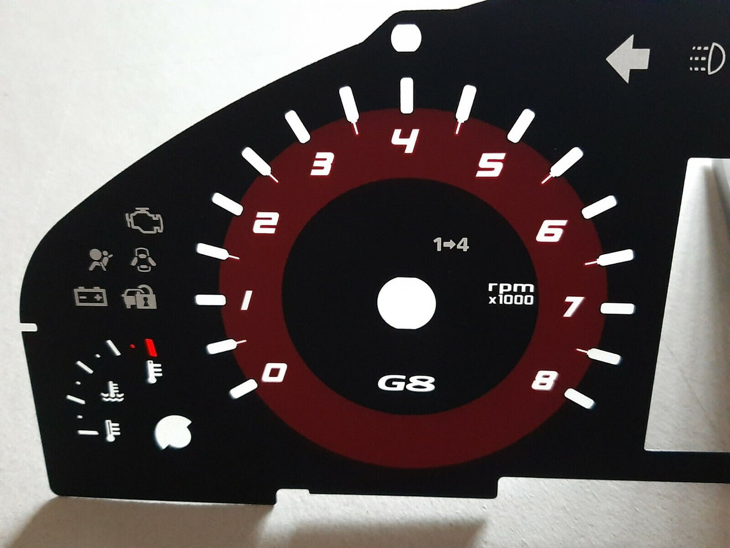 G8 GXP OEM Red Gauge Cluster Overlay