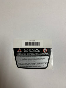 GTO Radiator Shroud Refrigerant Label